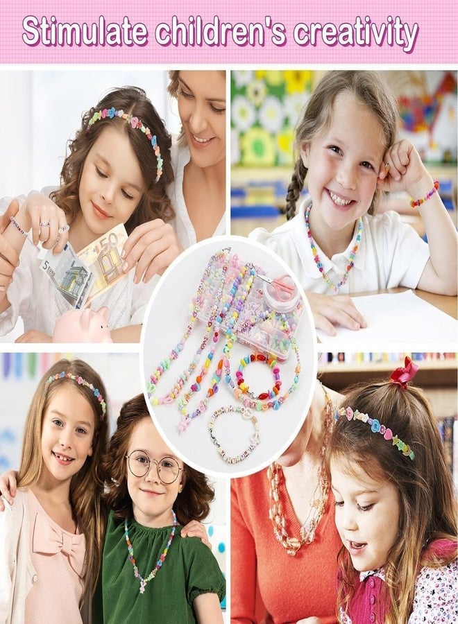 Dkriva مجموعة صنع الأساور Dkriva® DIY مع خرز من طين البوليمر، وخرز على شكل حروف، وقلادات على شكل وحيد القرن، ودلايات كريستالية، وخرز بألوان الماكارون، مجموعة حرف يدوية للبنات، مجموعة صنع المجوهرات للأطفال (مختلطة) - Image 4